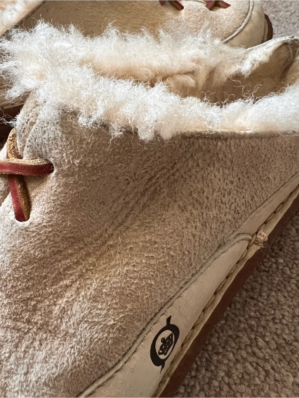 Børn Suede moccasins clogs with shearling lining size 6.5 - Picture 9 of 10
